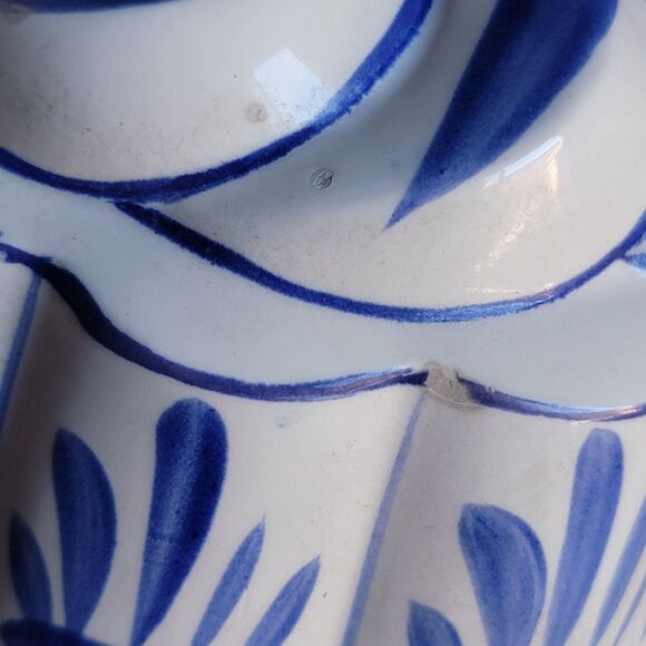VTG Set Of 2 Knobler Japan Ceramic Jelly Molds Hand Painted Blue White Home - Picture 7 of 14
